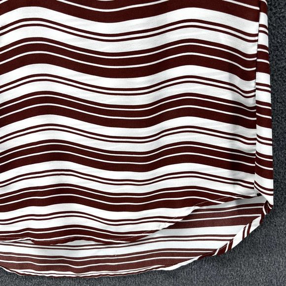 Soho Jeans NY & Co Top Womens Small Red White Striped Short Sleeve Cold Shoulder - Picture 7 of 15